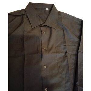 Stain Shield Men's Black Dress Shirt Stain Resistant Button Front 2XL/17"